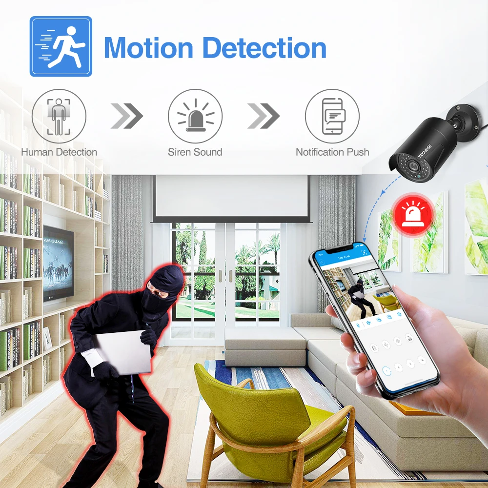 Techege H.265 4CH 1080P POE NVR Kit безопасности Камера CCTV Системы открытый аудио записи IP P2P