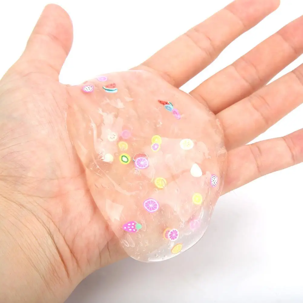 

Прозрачный фруктовый салат слизи с изображениями цветов и животных для приготовления торта своими руками Давление снятие не липкие игрушк...