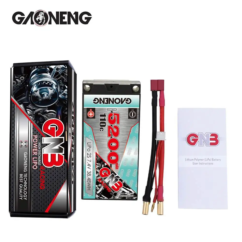 

Gaoneng GNB 7.4V 5200mAh 110C 2S LiPo Battery for FPV Racing Drone RC Quadcopter RC Model Toys w/ XT60/XT90/T Deans Plug