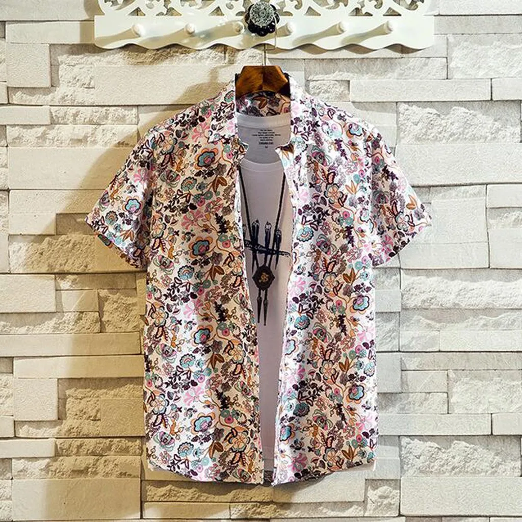 Мужская Повседневная рубашка с коротким рукавом и отложным воротником 3 30 | Спорт