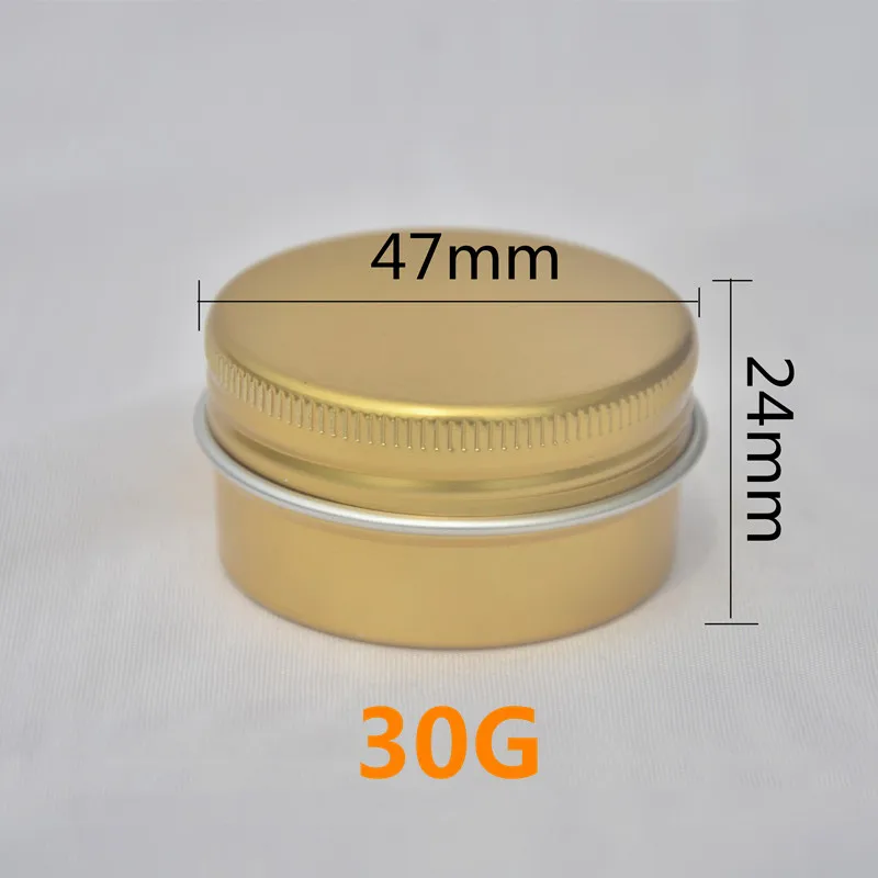 

10/30/50/100pcs 30g 30ML Aluminum Tins Cream Boxs Cosmetic Containers Hair Wax/Handmade Soap Pots Golden Threaded Aluminum Box
