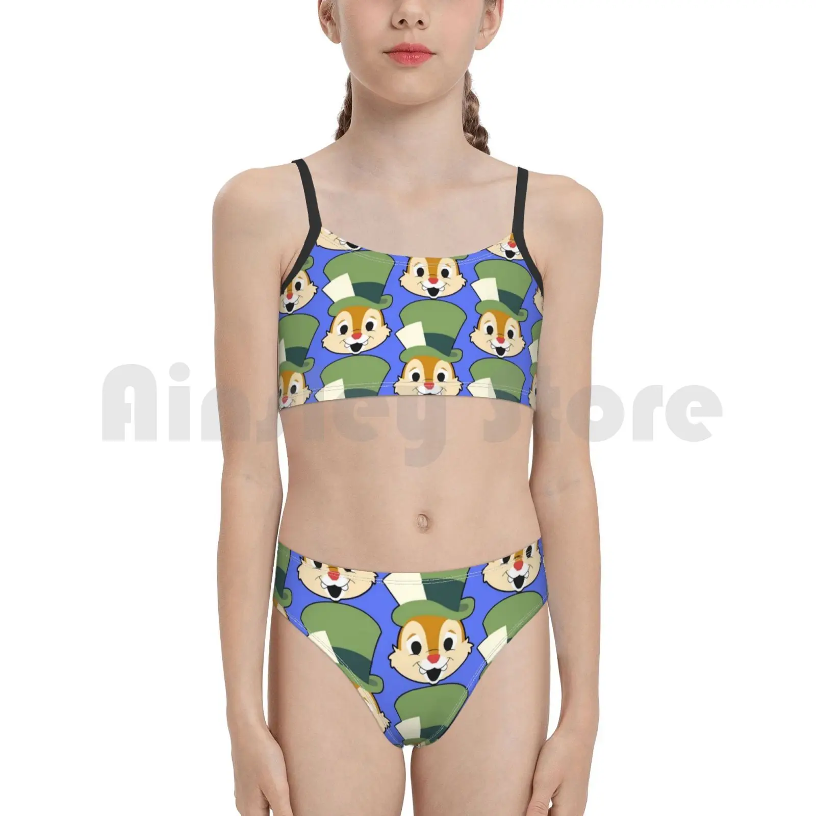 Мультяшная шапка чипмунк купальник бикини с подкладкой и высокой талией Перри