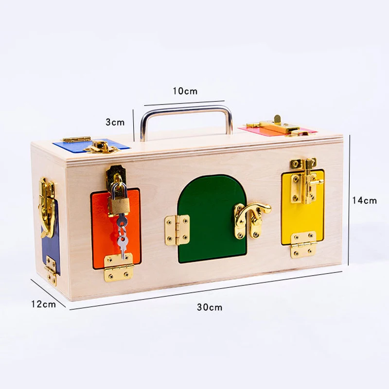 

Montessori Toys For Kids DIY Colorful Lock Box Wooden Early Educational Baby Sensory Preschool Training Game Kids Toy Gift