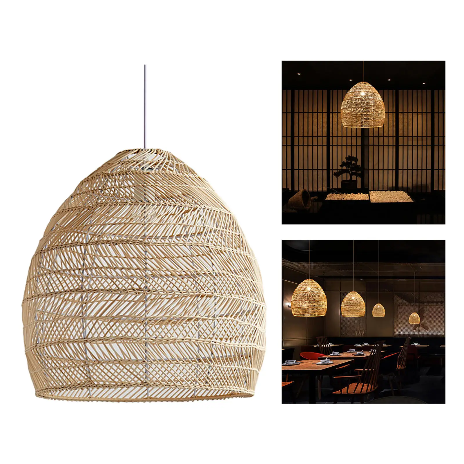 

Japanese Bamboo Ceiling Hanging Lights Shade Restaurant Pendant Lamp Shade Office Home Living Room Decorative Lampshade