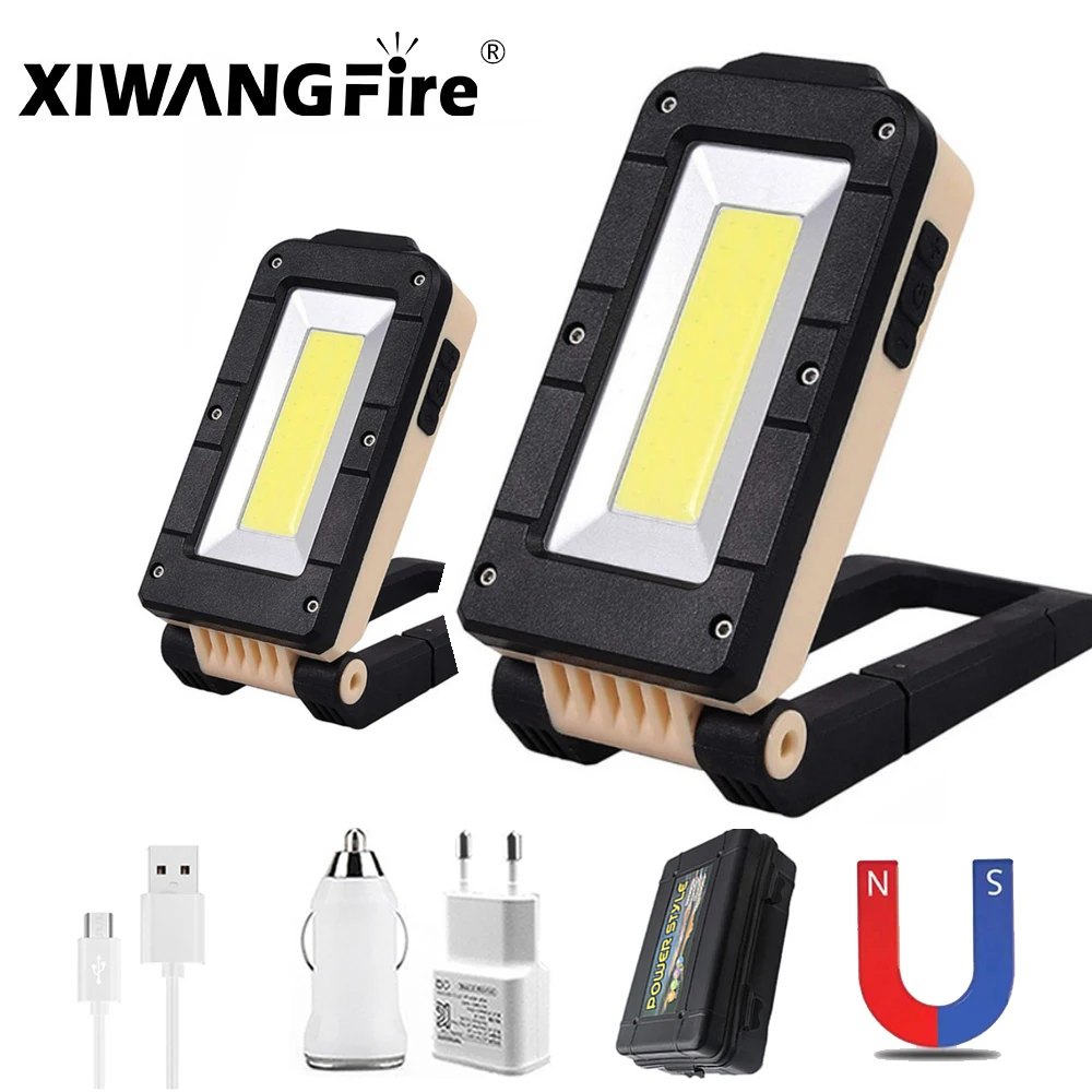 

Рабочий светильник COB, перезаряжаемый от USB светодиодный фонарик, регулируемый на 180 градусов, многофункциональный портативный светильник с...