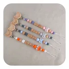 Персонализированная с именем ребенка Бук деревянная оранжевая лиса соска клип, комплект одежды для новорожденного мальчика и девочки, зажимы для пустышки прорезывания зубов ремня ниппель браслет