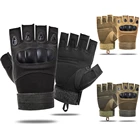 Перчатки без пальцев, тактические боевые митенки с твердыми костяшками, для спорта на открытом воздухе, в стиле милитари, для охоты, стрельбы, страйкбола, пейнтбола