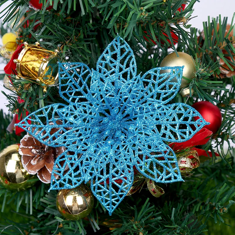 5 шт. Искусственные Рождественские цветы с вырезами украшения для рождественской