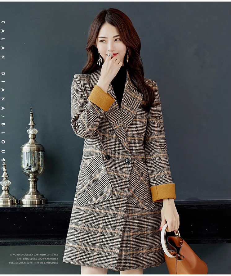 Женское двубортное пальто классическое длинное модель GH112105 для женщин | Женская