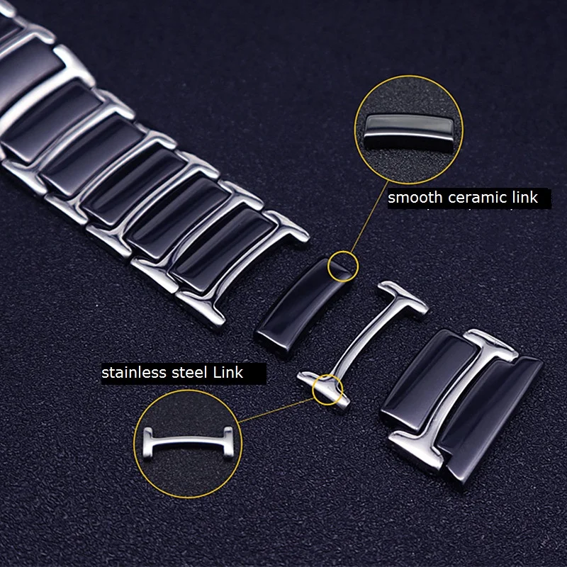 20mm Ceramics Strap For Samsung Galaxy Watch 4 5 Pro Classic 42mm 46mm 44mm 40mm Stainless Steel Bracelet For Galaxy Watch 3 45