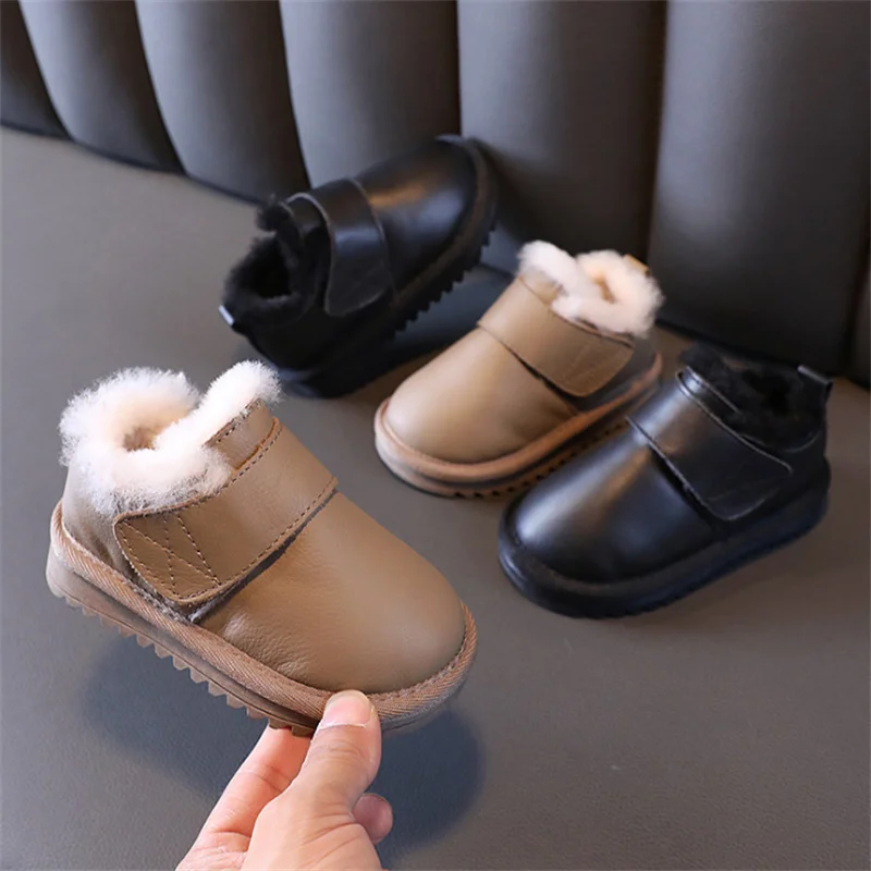 Зимние детские ботинки DIMI из натуральной кожи для мальчиков и девочек модные