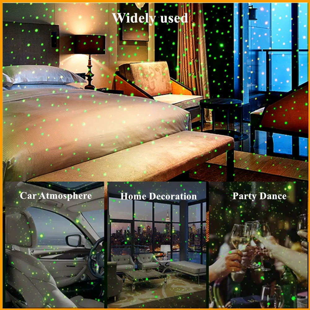 Обновленная красная зеленая фиолетовая светодиодная Лазерная лампа с USB