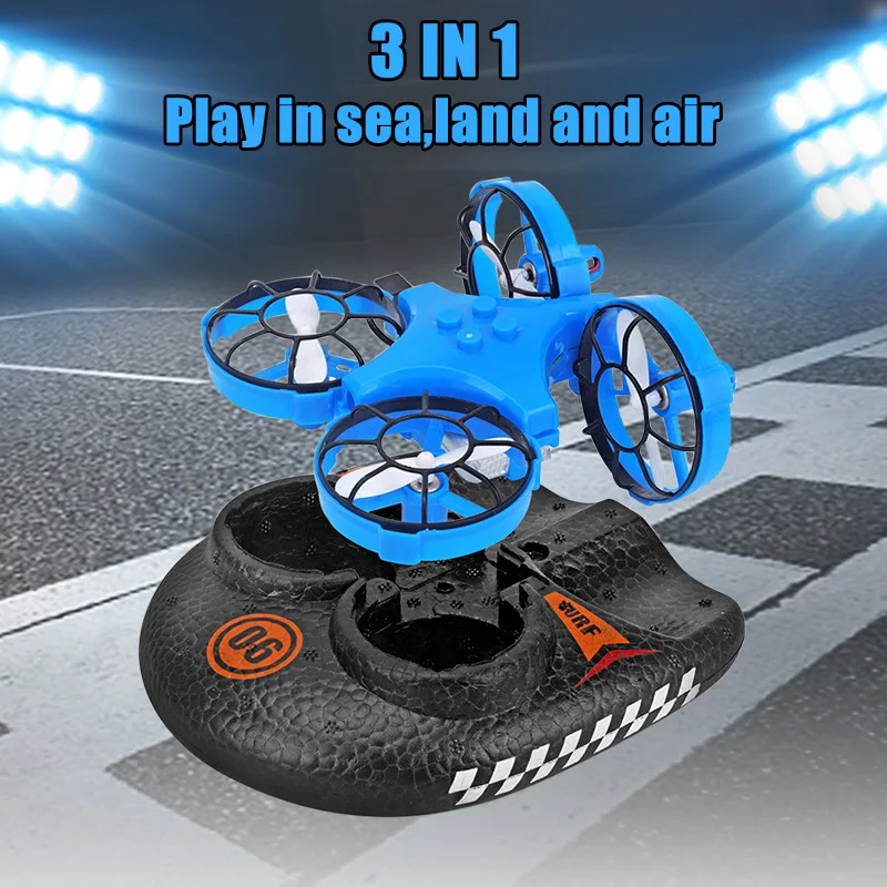 3 в 1 Летающий воздушный катер режим наземного вождения съемный Радиоуправляемый