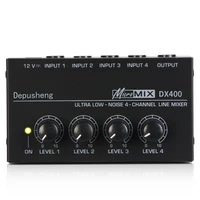 depusheng dx400 4 channel mixing console ultra compact low noise line mono audio mixer with power adapter