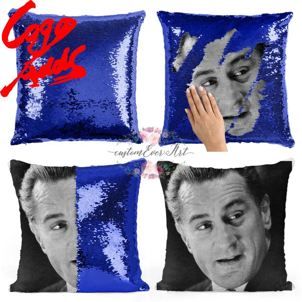 Подушка с блестками Роберт Де Ниро | Наволочка Двухцветная подушка Подарок для