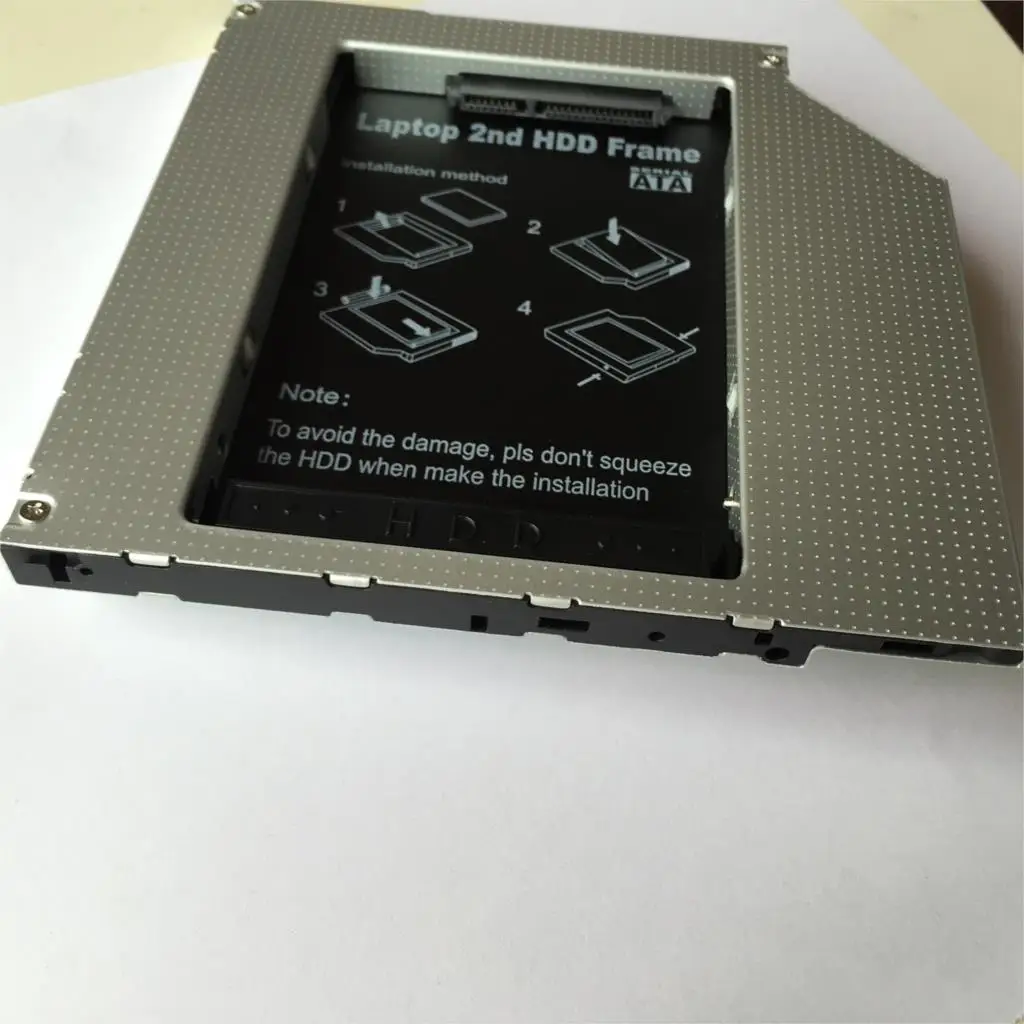 От dhl 100 шт. 9 5 мм 2-й HDD Caddy IDE к SATA 2 корпус для ноутбука адаптер SSD жесткий диск