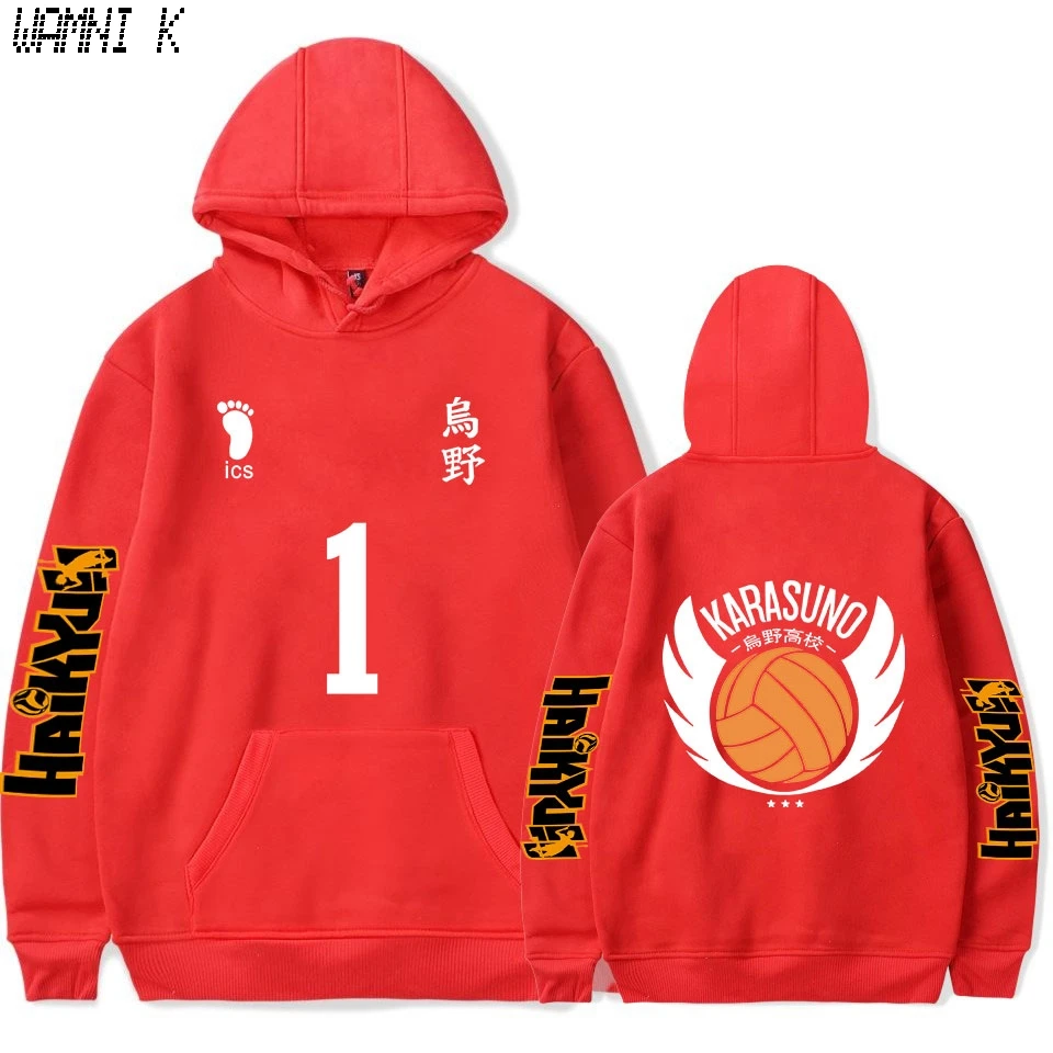 Бейсбольная Толстовка Haikyuu Harajuku Karasuno мужской/женский пуловер худи с капюшоном