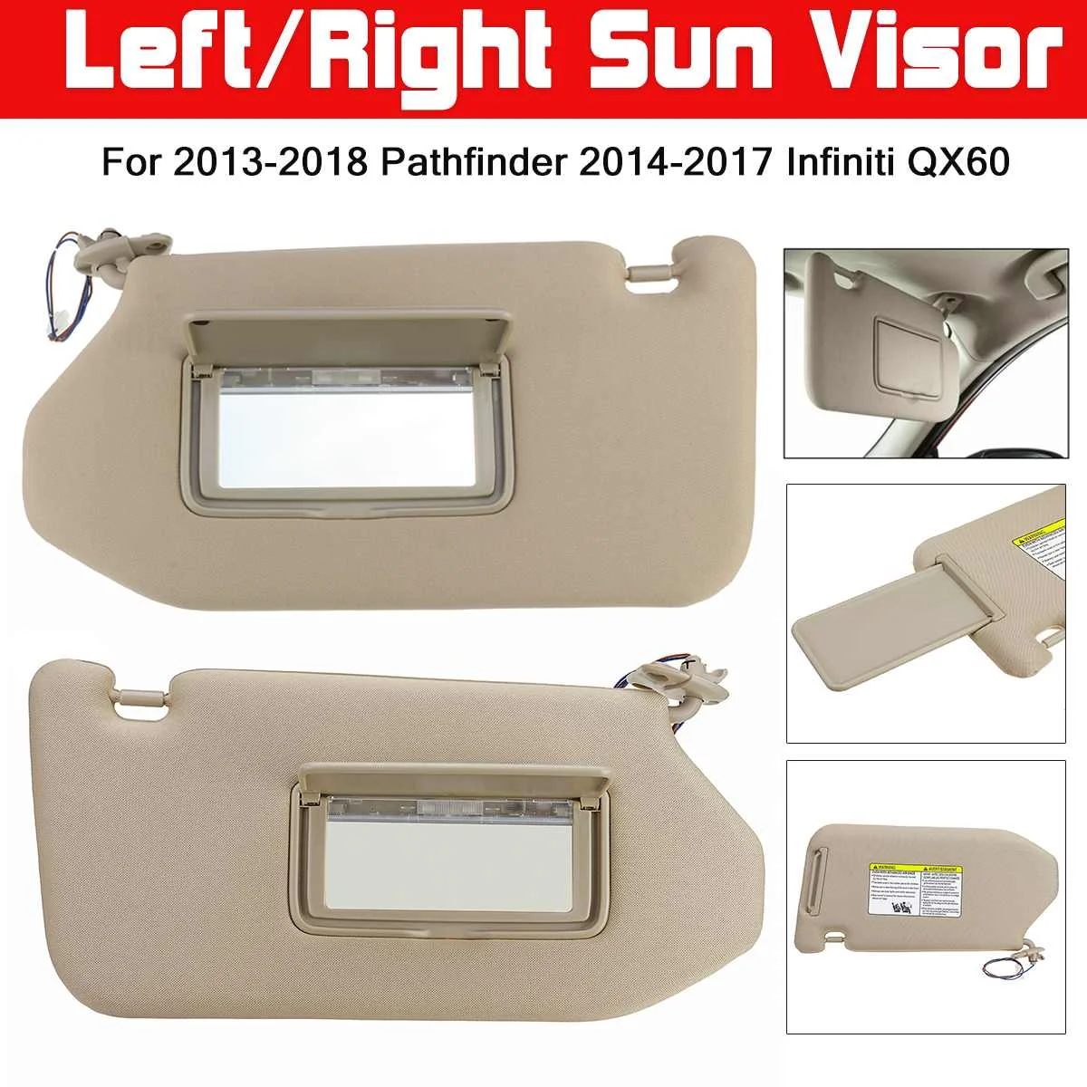 

Автомобильный левый и правый солнцезащитный козырек светильник кой для Nissan Pathfinder 2013-2018 для Infiniti QX60 2014-2017 96400-9PB0A для Infiniti JX35