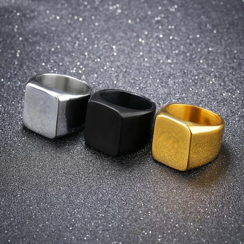 Нержавеющая сталь в стиле панк рок Для Мужчин's простой перстень гладкая