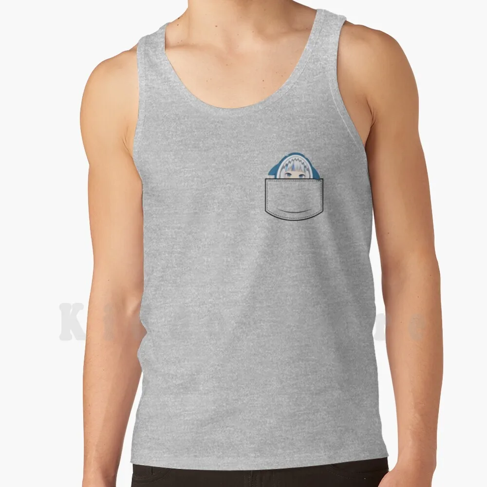 Gawr Gura в вашем кармане-Hololive # Hololiveenglish # Holomyth майки Жилеты 100% хлопок Gawr Gura Gawrgura Gawrt