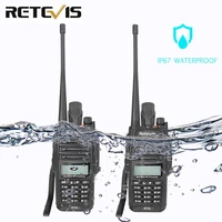 retevis rt6 2pcs walkie talkie waterproof 5w uhf vhf dual band waterproof two way radio station ham transceiver walkie talkies