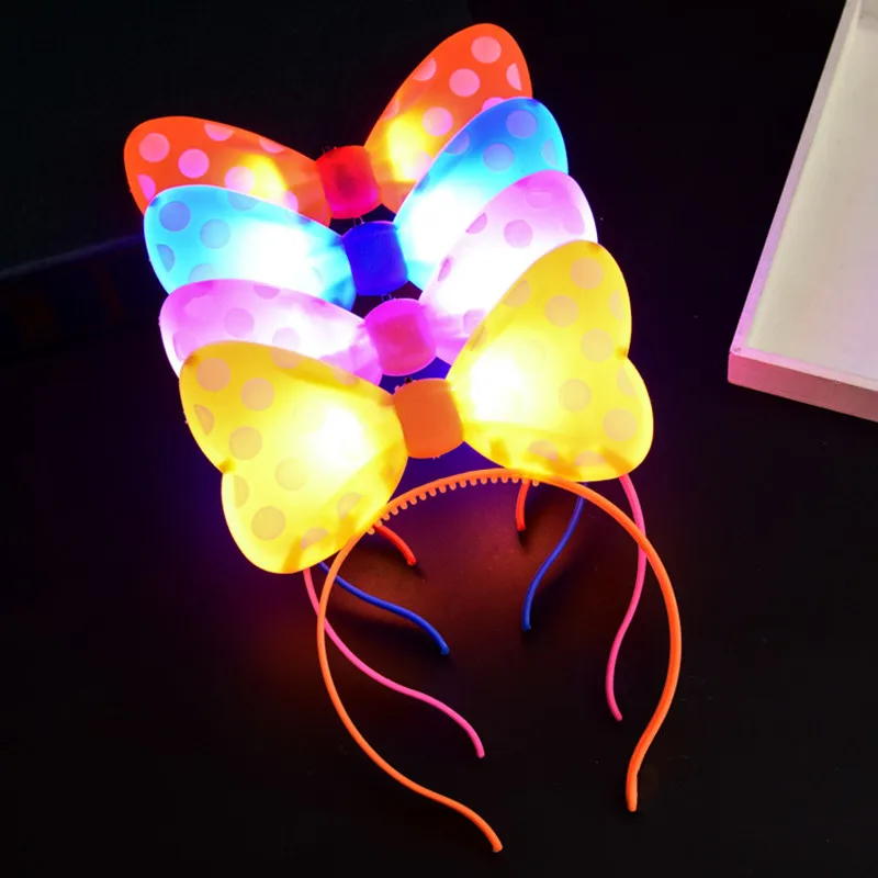 10 шт. бант для девочек светодиодный свет повязки на голову вечерние принцессы