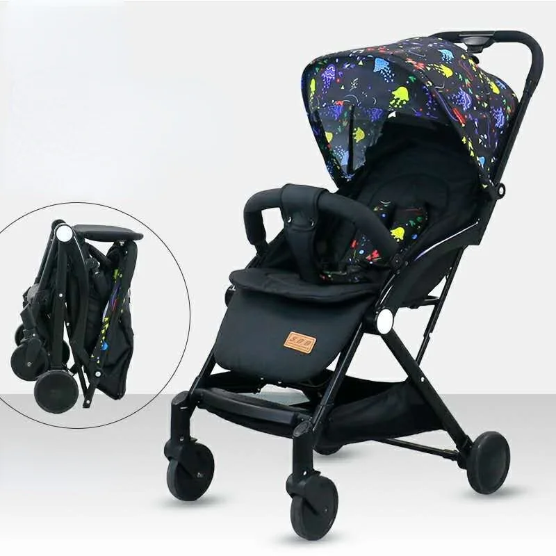 Baby Stroller Portable Foldable Stroller with Pull Rod Pocket Car High Landscape BB Newborn Stroller