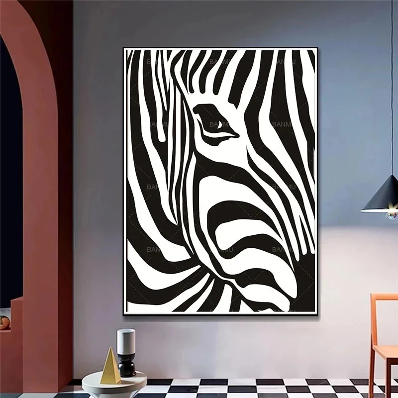 Скандинавские полосы зебры скандинавский абстрактный современный настенный