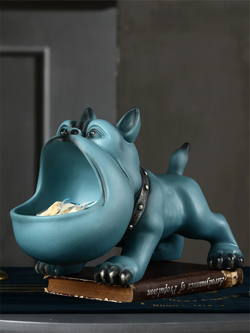 

Modern Dog Storage Box Creative Resin Crafts Tabletop Porch Ornaments Figurines Miniatures Feng Shui Home Decor Accessories