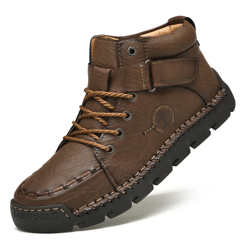 

Retro High-top Men's Shoes Leather Cold-proof Shoes Personality Trend Men's Boots Fashion Sports and Leisure Shoes