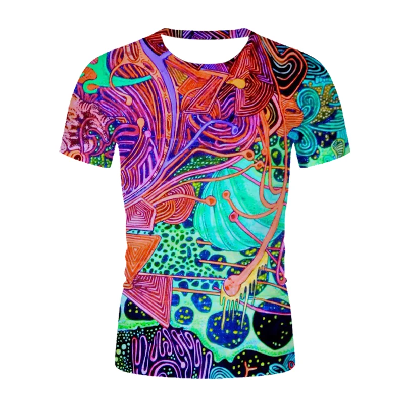 

2021 Men's 3D Printed Color Graphic T-Shirt Hip Hop Fun Street Wear Short Sleeve High Quality Hot Sale Sports Oversized T-Shirt