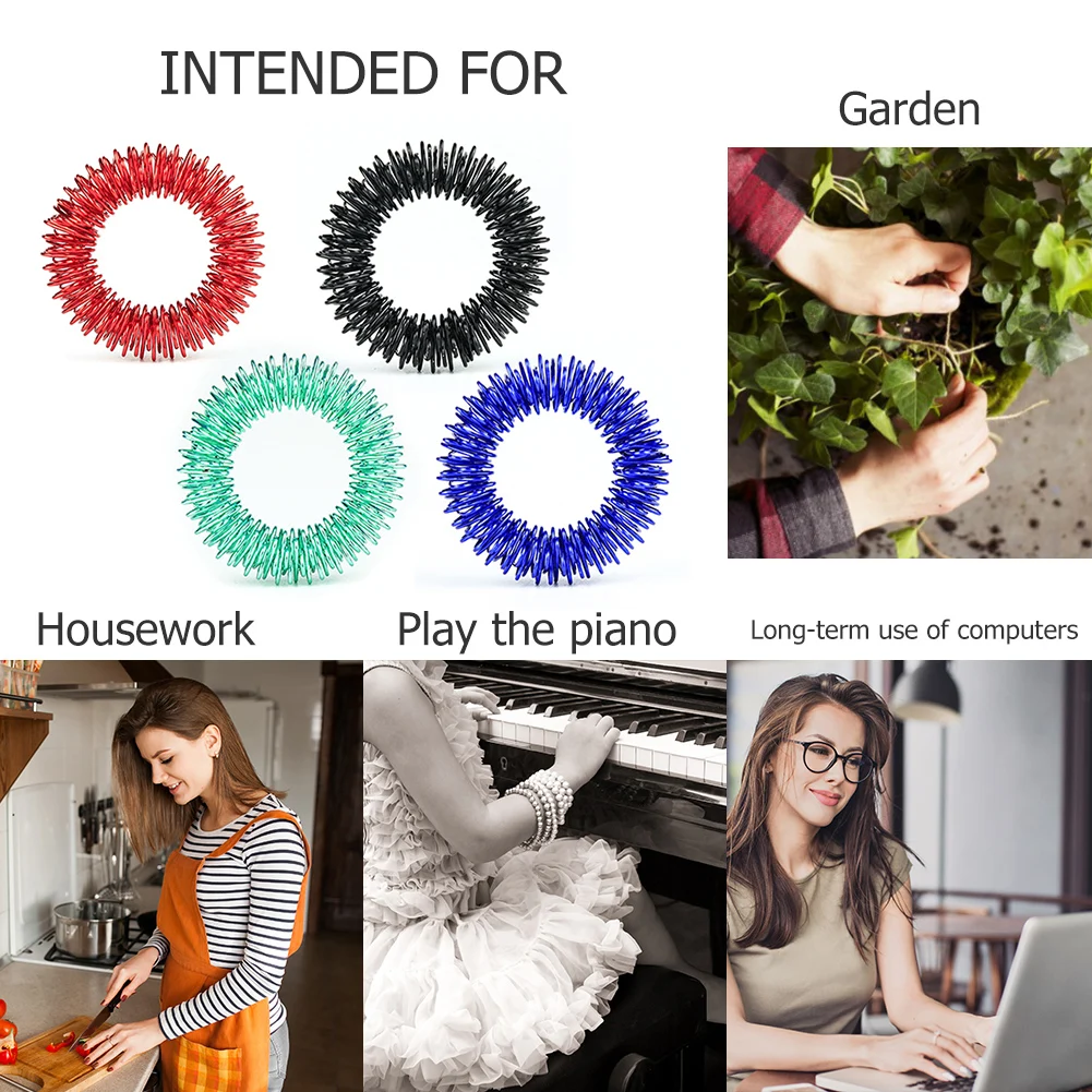 

1pc Finger Relax Hand Massage Ring Stainless Steel Acupuncture Rings Health CareHand Massage Relaxation Pain Relief Tool