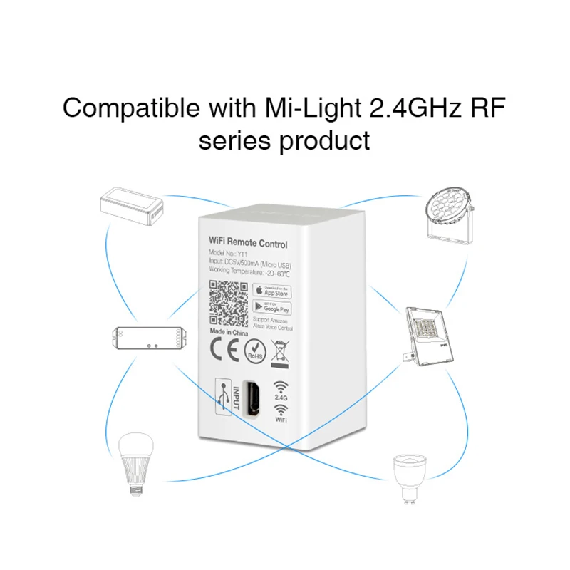 Mi.light YT1 WiFi Voice Remote Control DC5V USB Smart 4G IOS Android APP Controller for 2.4GHz RGB CCT RGBW LED Strip Light Bulb | Лампы и