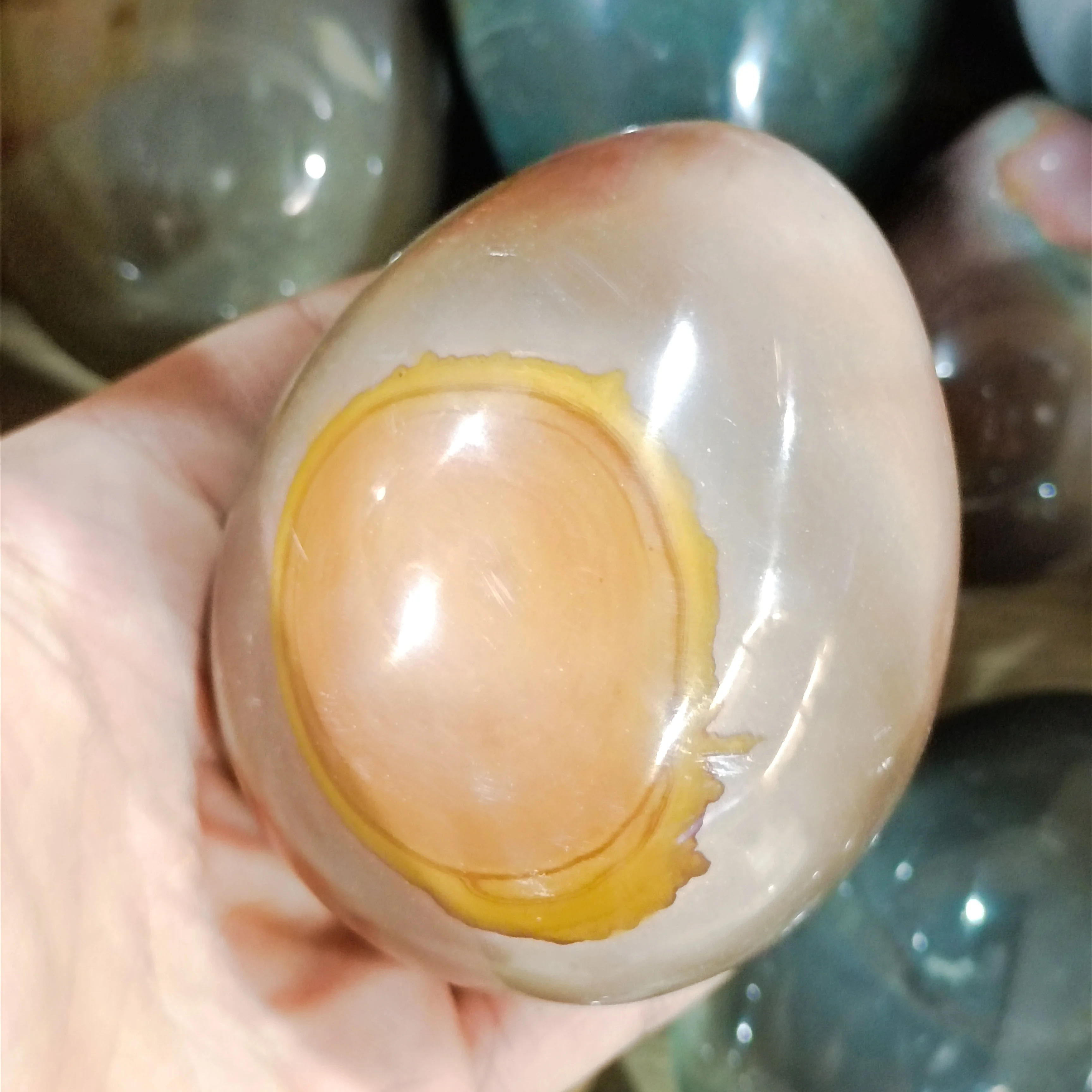 

7-9cm 1pc Natural Ocean Jasper Crystal Polished Quartz egg Sea Stone Mineral Madagascar Healing