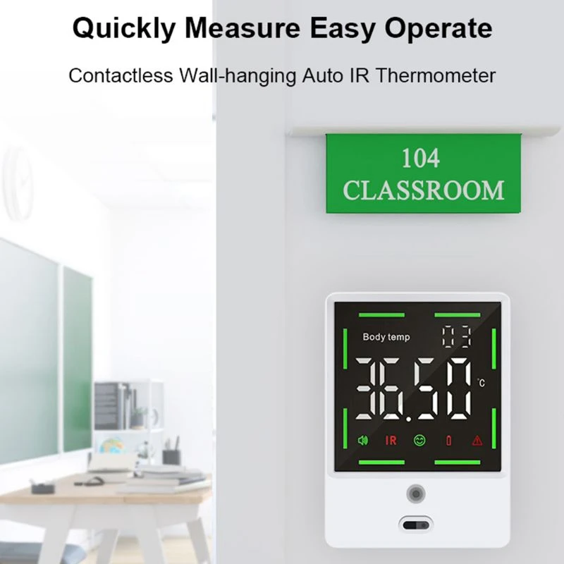

Wall Mounted Infrared Thermometer for Office Factory School Restaurant Shop Celsius Fahrenheit High-Density Areas