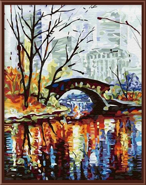 Бескаркасный пейзаж картина ручной дым как маслом холст художественное