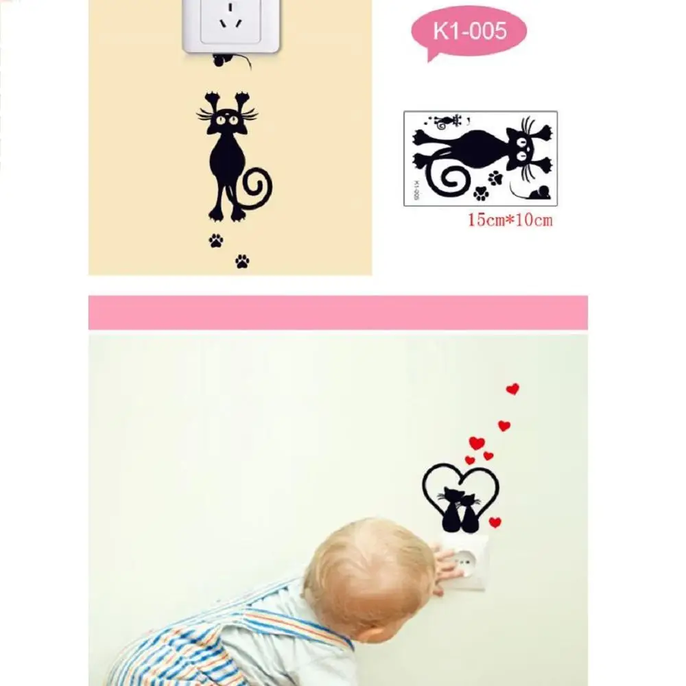 5 наклеек на стену сделай сам Забавные милые стикеры со спящим котом наклейки для