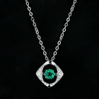 Кулон из серебра 925 пробы с изумрудом, с муассанитом