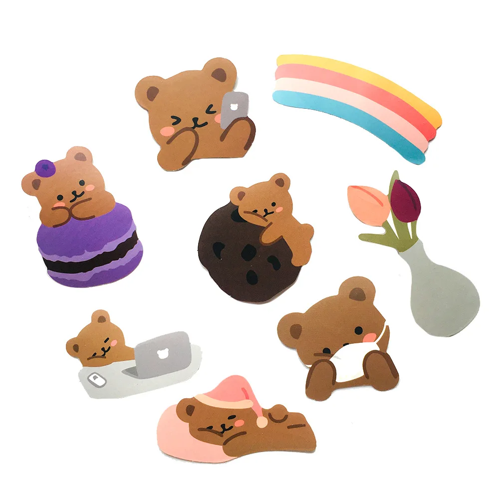 

60Pcs/pack Cute Lazy Bear Stickers Scrapbooking Decorative Sticker Korean DIY Diary Album Stick Label Kawaii Stationery New