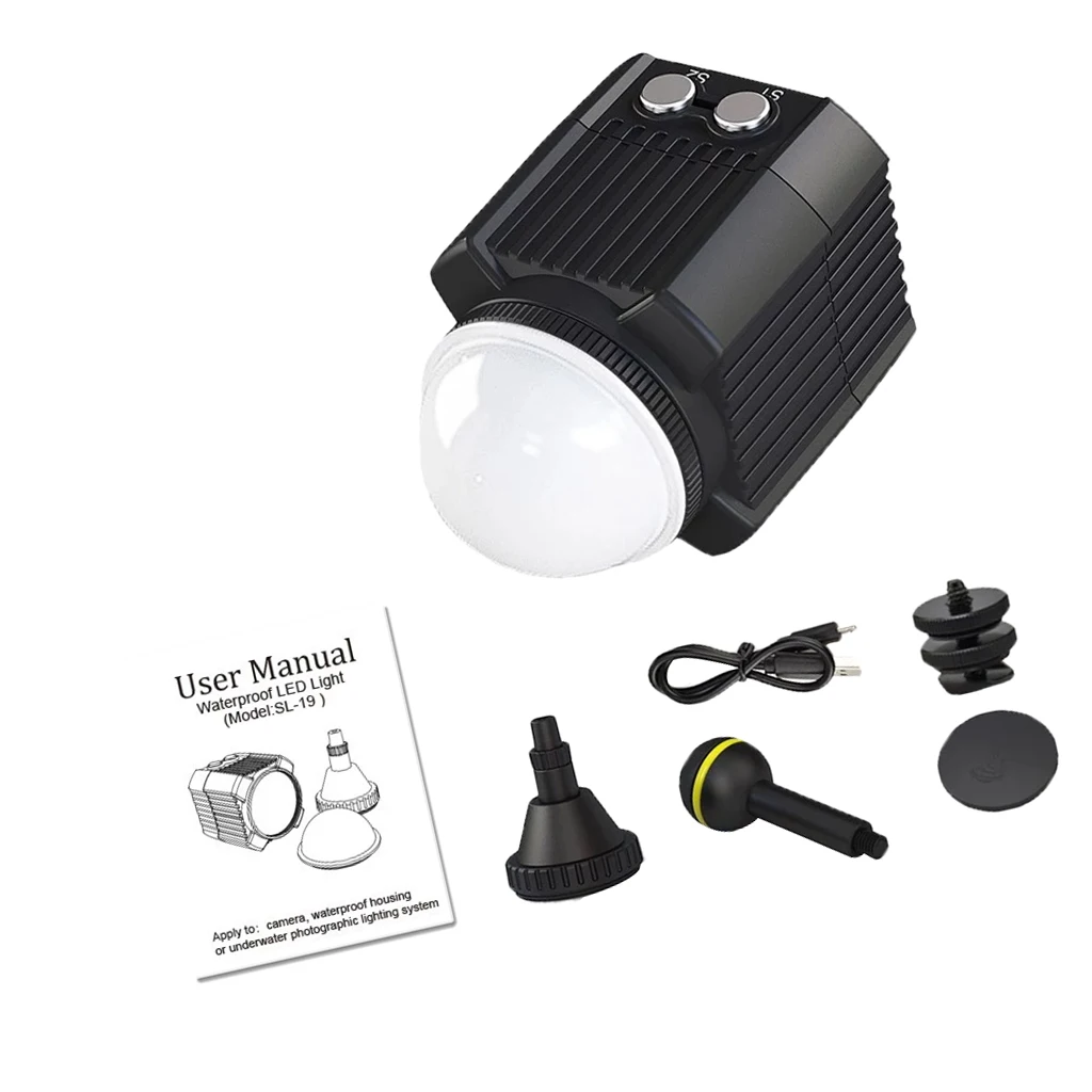 60m Водонепроницаемый подводный дайвинг светодиодный видео светильник