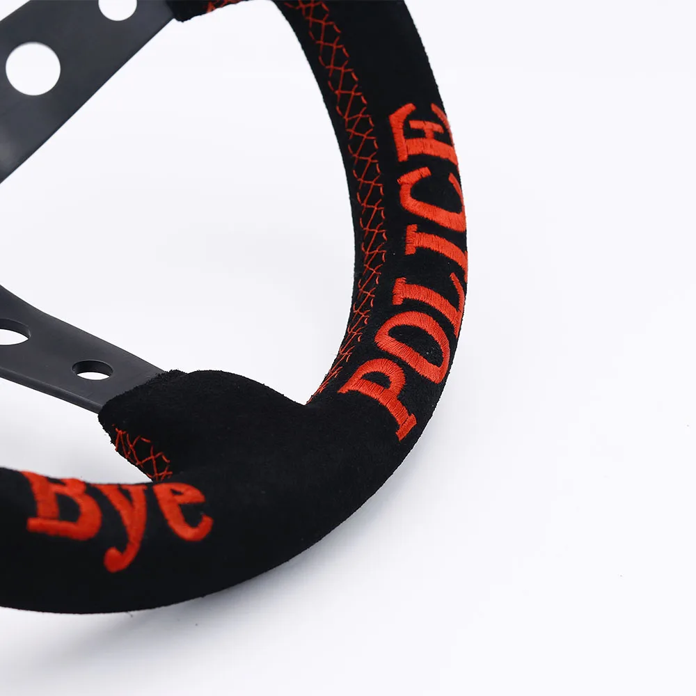 14 дюймов 13 1985 гоночные Красные Вышитые замшевые кожаные глубокие блюда Дрифт