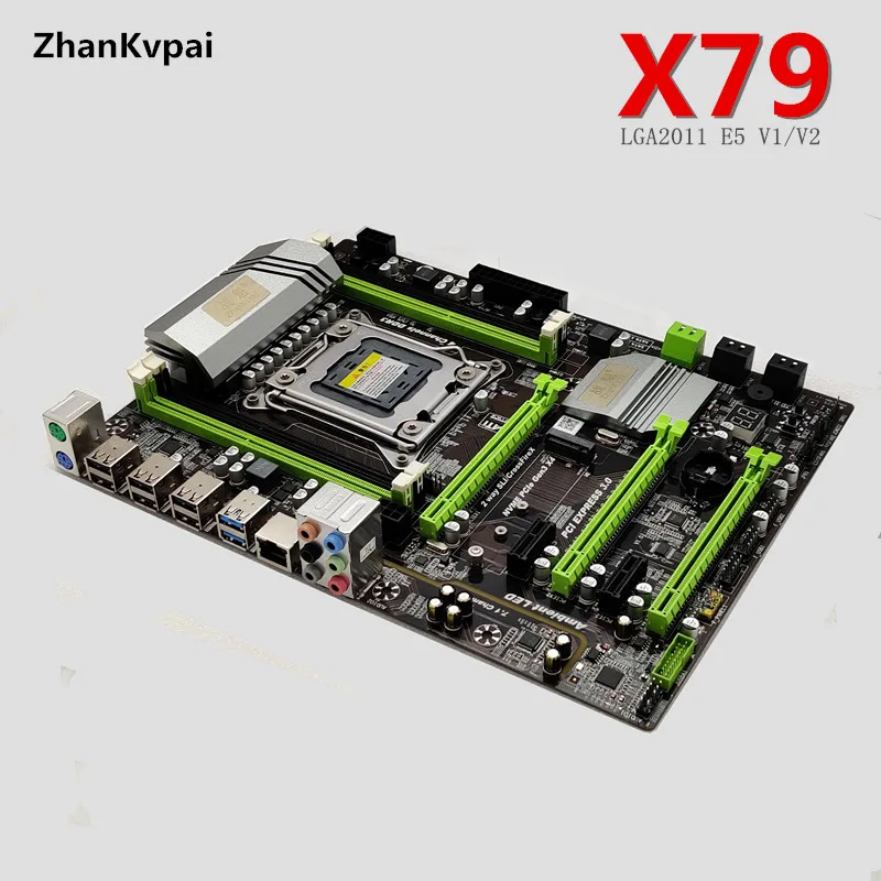 Игровая материнская плата X79 PLUS ZhanKvpai intel LGA 2011 ATX USB3.0 SATA3.0 с поддержкой 4x16 Гб 64