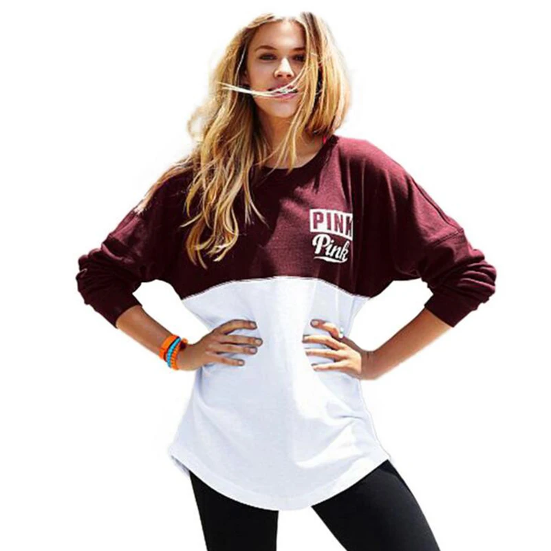 Одежда на каждый день розовый с буквенным принтом женские толстовки красного и