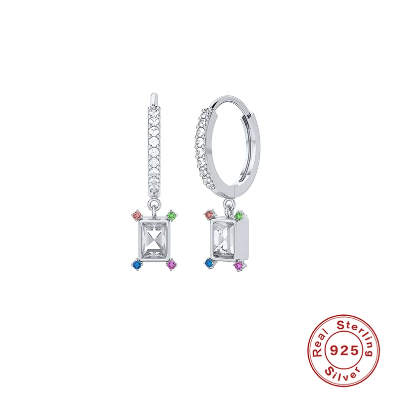 

100% S925 Sterling Silver Simple Triangle Zircon Piercing Stud Earring Fashion Ear Bone Earring For Women Birthday Gift Jewelry