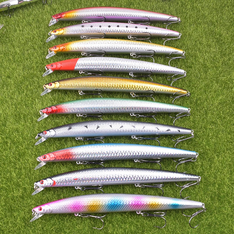 

10Pcs/Set Bass Big Wobblers Fishing Lure Minnow Mixed Model Artificial Hard Bait 18cm 24g Floating Water Sea Trolling Wobbler