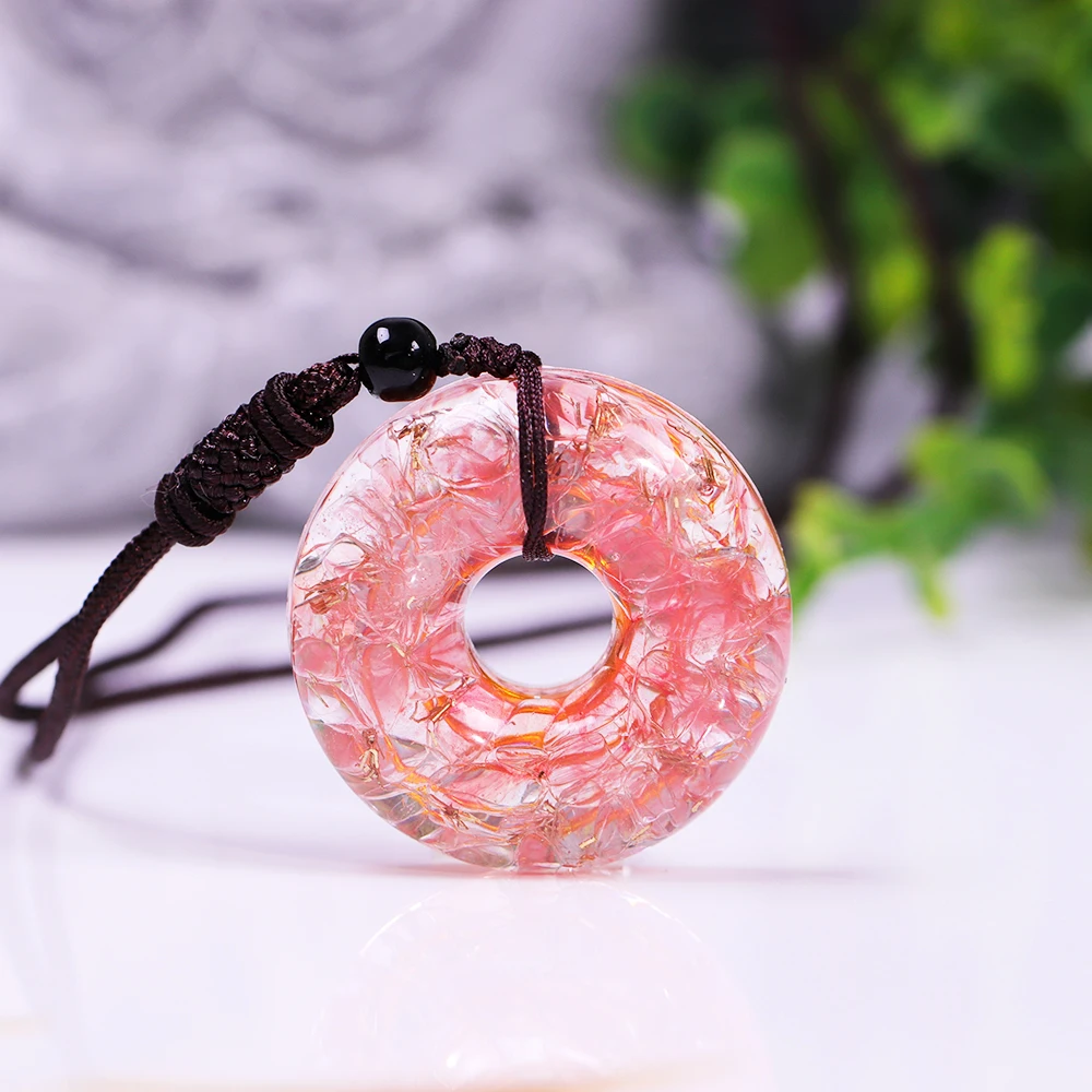 

Orgone Balancing Chakra Necklace Energy Orgonite Donut Necklace Emf Protection Jewelry Melting Stone Gift For Lover