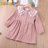 sodawn 2022 lace lapel dress for girl clothes children dress childrens clothing kids clothes girls for 2 6 years