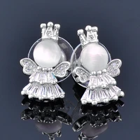 leeker korean fashion rose gold silver color angel earrings for woman elegant opal cz stones jewelry earrings 2021 trend zd1 xs6
