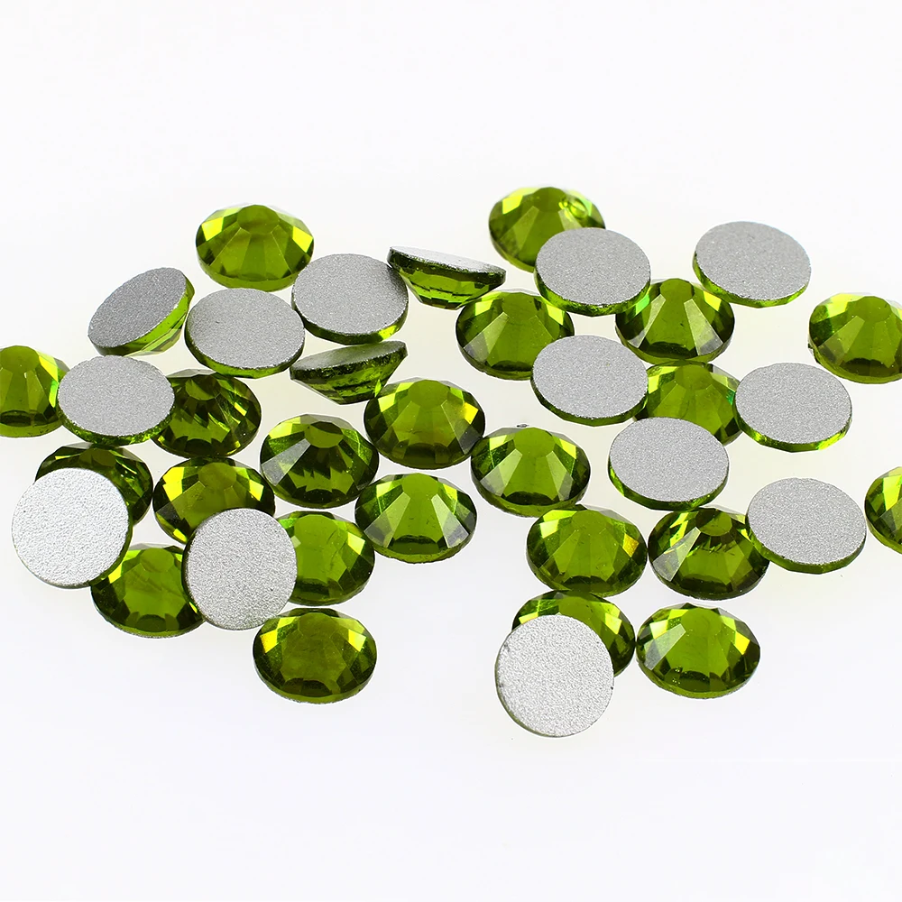 Стразы без горячей фиксации аппликация Блестящие кристаллы оливина страз камень