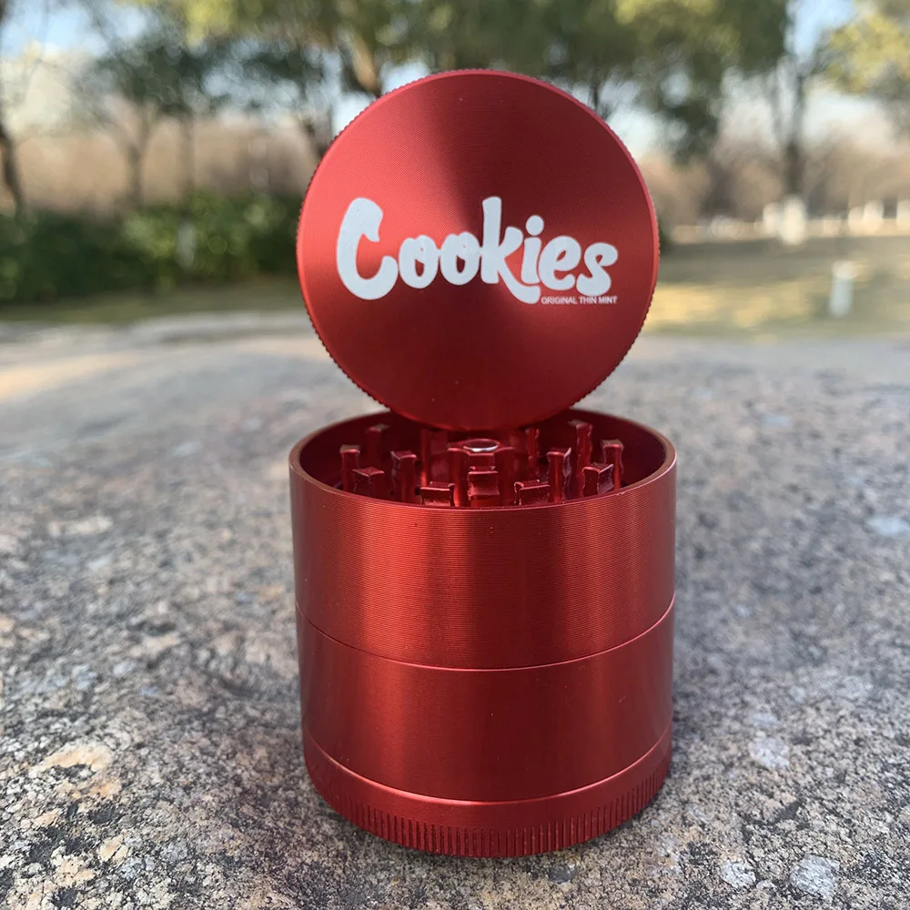 

53mm Santa Cruz Shredder Cookies Pattern Aluminum Alloy Herb Grinder 4-layer Tobacco Grinder Grass Grinder Weed Accessories